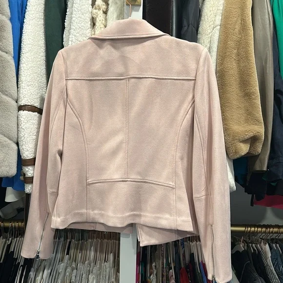 Faux suede blush pink jacket - Picture 3 of 4